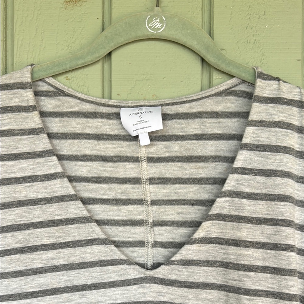 Alternative Women's Gray and White Striped Tunic